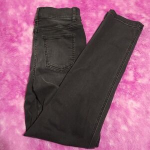 Spanx Jeans Women's Small Black Stretch Denim Skinny Mid Rise Shaping